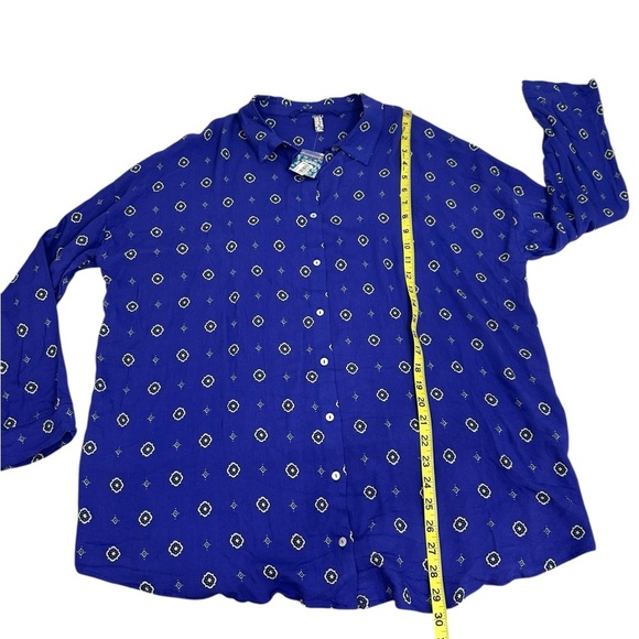 Free People Intimately Women's Sleep Shirt Boxy Blue Button Up Blouse S $78 NWT - Picture 9 of 11